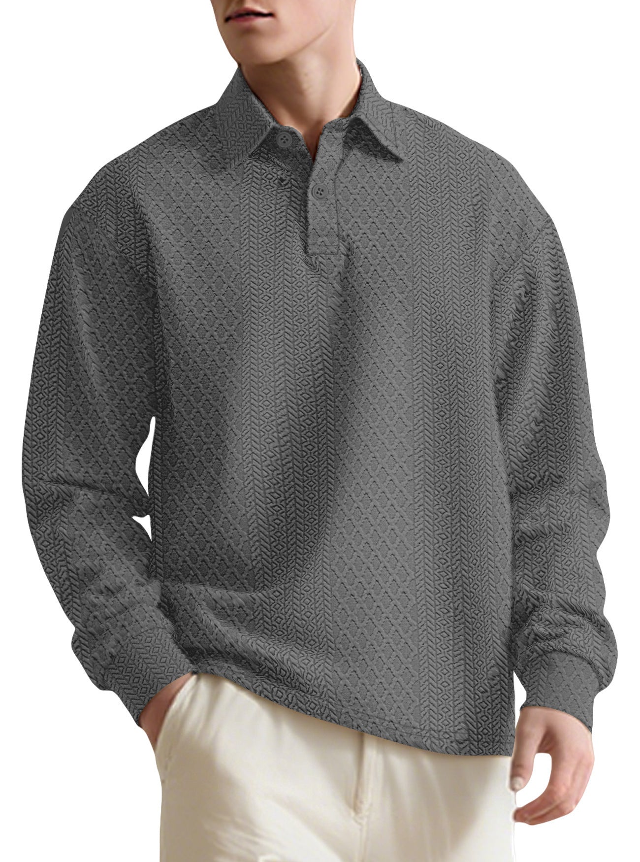 Men’s Casual Loose-Fit Pullover Sweater – Lightweight Long Sleeve Crewneck | Soft Polyester Knitwear for Everyday Wear