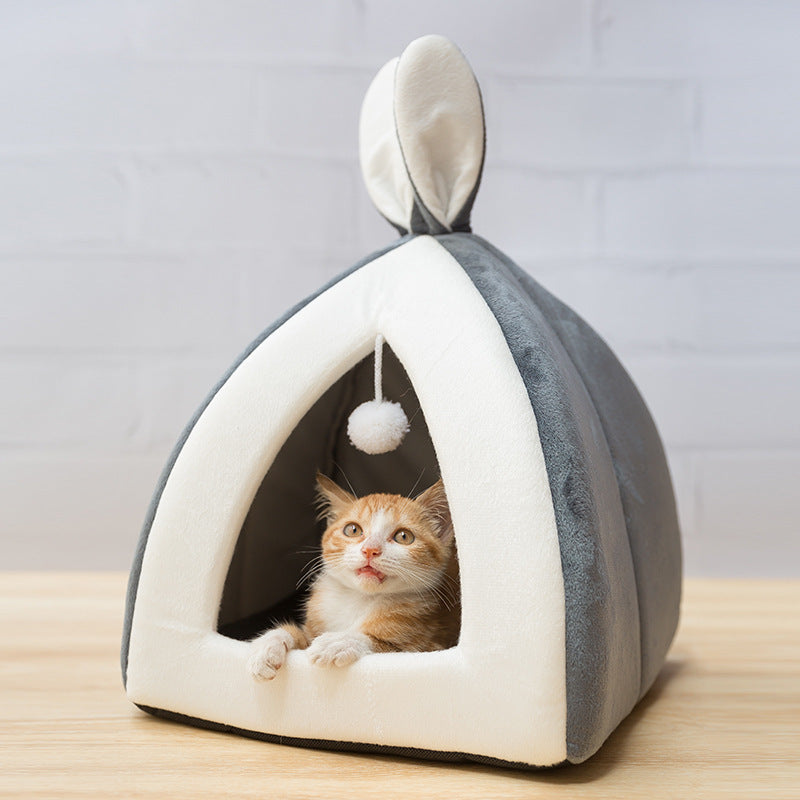 Casa acogedora para gatos Villa: cama suave para gatos y perros pequeños | Caseta de interior cálida para razas pequeñas