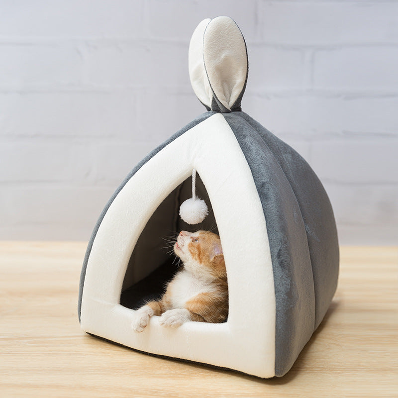 Casa acogedora para gatos Villa: cama suave para gatos y perros pequeños | Caseta de interior cálida para razas pequeñas