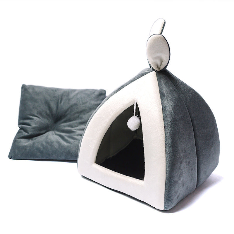 Casa acogedora para gatos Villa: cama suave para gatos y perros pequeños | Caseta de interior cálida para razas pequeñas