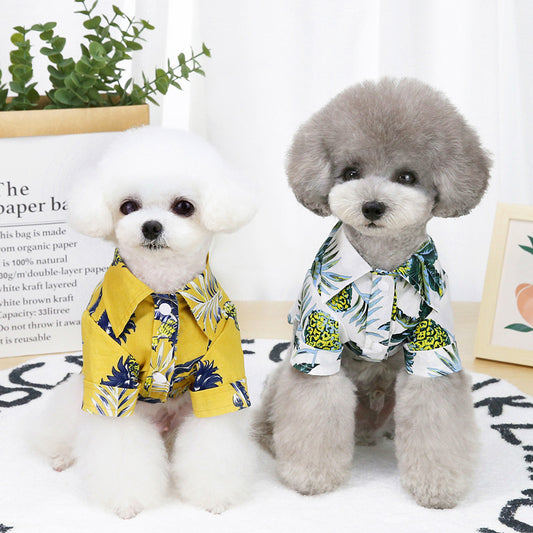 Hawaiian Coconut Print Pet Shirt – Stylish Summer Dog Outfit