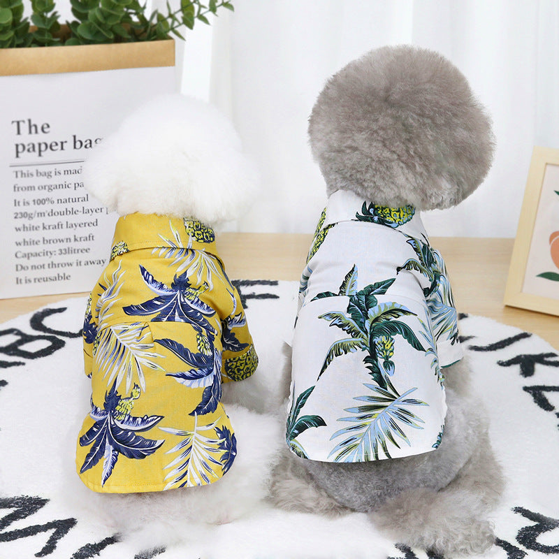 Hawaiian Coconut Print Pet Shirt – Stylish Summer Dog Outfit