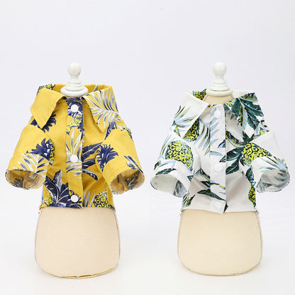 Hawaiian Coconut Print Pet Shirt – Stylish Summer Dog Outfit