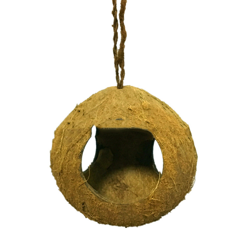Natural Coconut Shell Bird Nest Hanging House | Eco-Friendly Small Pet Shelter