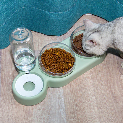 3-in-1 Elevated Pet Feeding Station | Automatic Water Dispenser & Dual Food Bowls for Dogs & Cats | Anti-Slip, Easy to Clean