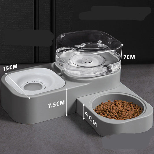 Pet Dual Feeding and Water Bowl with Optional Filter Elements