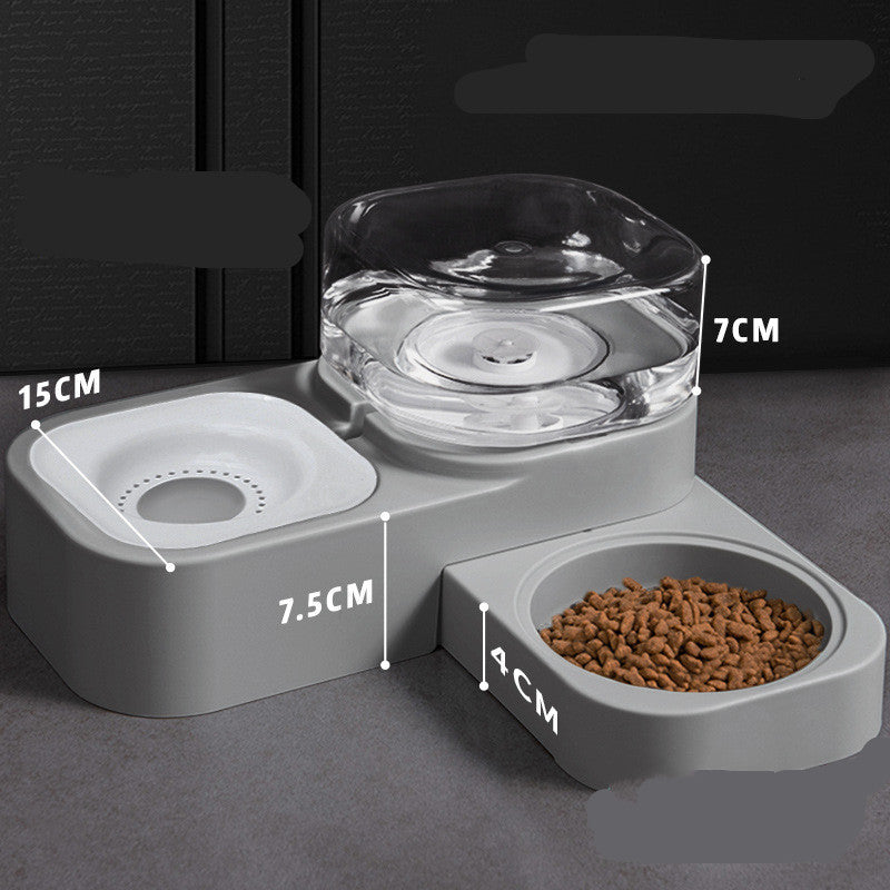 Pet Dual Feeding and Water Bowl with Optional Filter Elements