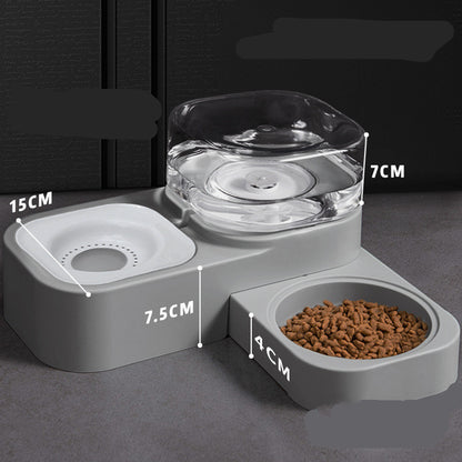Pet Dual Feeding and Water Bowl with Optional Filter Elements