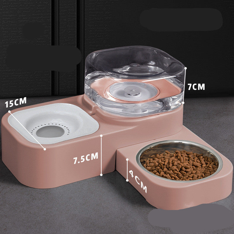 Pet Dual Feeding and Water Bowl with Optional Filter Elements