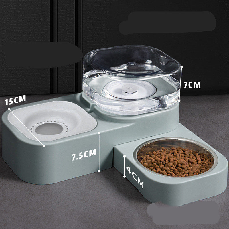 Pet Dual Feeding and Water Bowl with Optional Filter Elements
