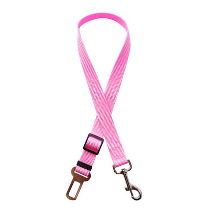 Adjustable Pet Car Seat Belt – Dog & Cat Safety Harness, Retractable Nylon Restraint with Metal Buckle & Swivel Clip for Secure Travel