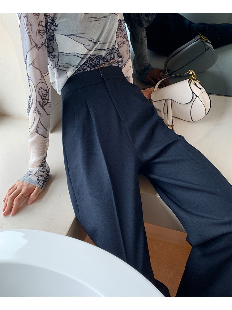 High-Waist Wide-Leg Minimal Trousers