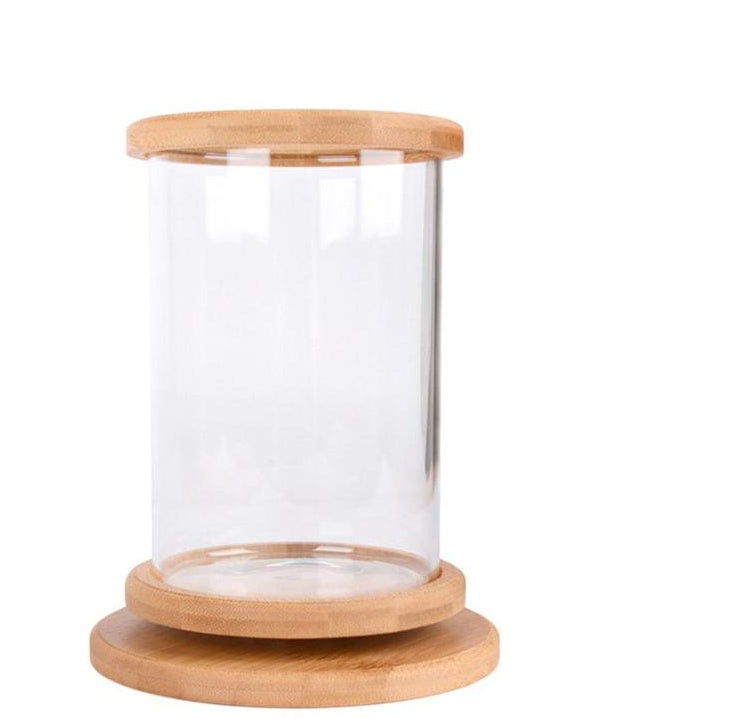 EcoSphere Bamboo Glass Terrarium – Mini Decorative Plant Holder