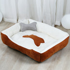 Premium Soft Dog Bed – Cozy Washable Pet Sleeping Mat for Small & Medium Dogs – Anti-Slip, Plush Cushion in Grey & Brown