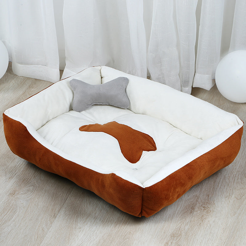 Premium Soft Dog Bed – Cozy Washable Pet Sleeping Mat for Small & Medium Dogs – Anti-Slip, Plush Cushion in Grey & Brown