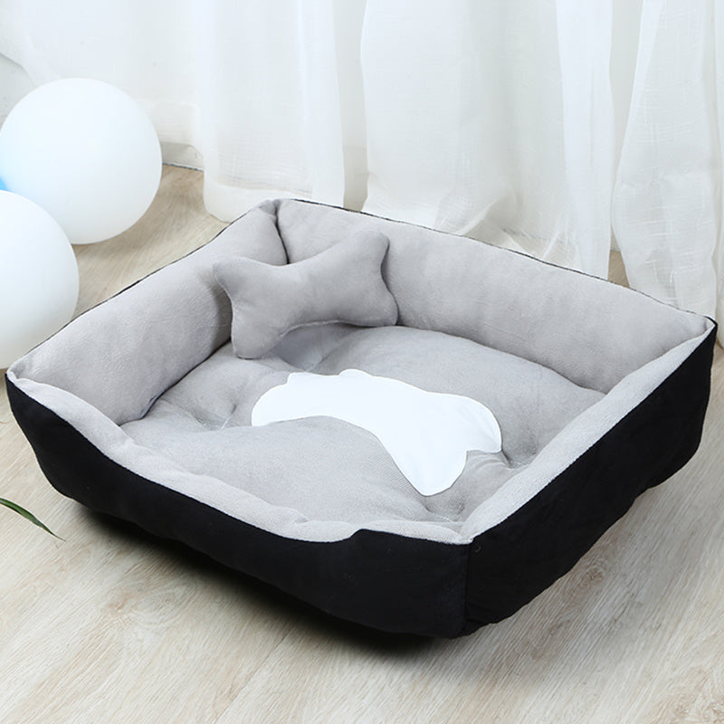 Premium Soft Dog Bed – Cozy Washable Pet Sleeping Mat for Small & Medium Dogs – Anti-Slip, Plush Cushion in Grey & Brown