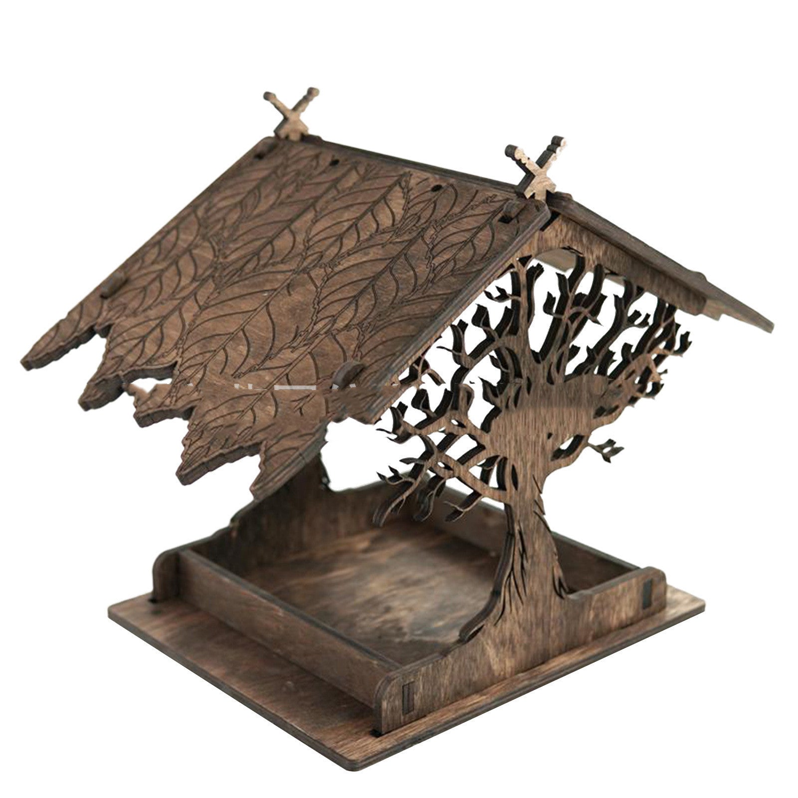 Houten voederbak voor buiten in de tuin - Decoratieve hangende voederbak voor in de tuin