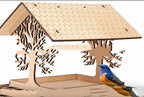Houten voederbak voor buiten in de tuin - Decoratieve hangende voederbak voor in de tuin