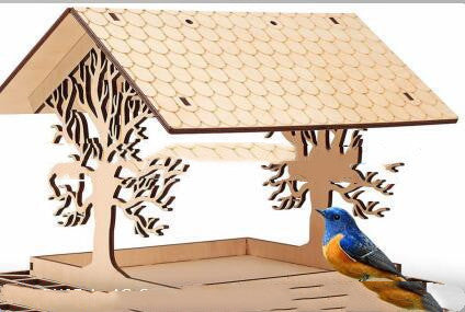 Houten voederbak voor buiten in de tuin - Decoratieve hangende voederbak voor in de tuin