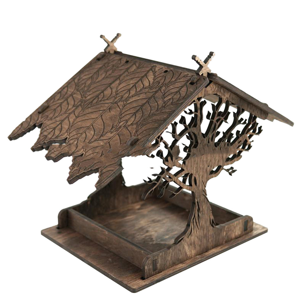 Houten voederbak voor buiten in de tuin - Decoratieve hangende voederbak voor in de tuin