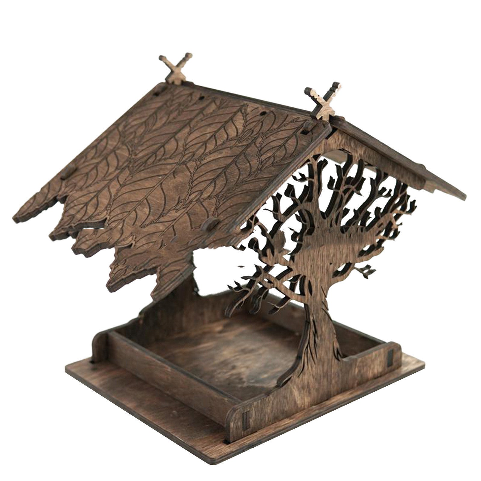 Houten voederbak voor buiten in de tuin - Decoratieve hangende voederbak voor in de tuin