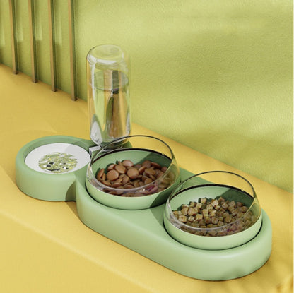 3-in-1 Elevated Pet Feeding Station | Automatic Water Dispenser & Dual Food Bowls for Dogs & Cats | Anti-Slip, Easy to Clean