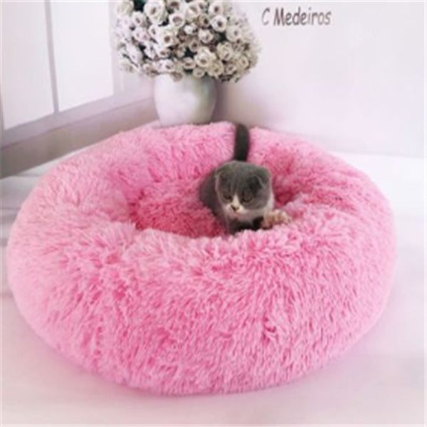 Cama de felpa acogedora para mascotas: nido suave, cálido y lavable para gatos y perros.