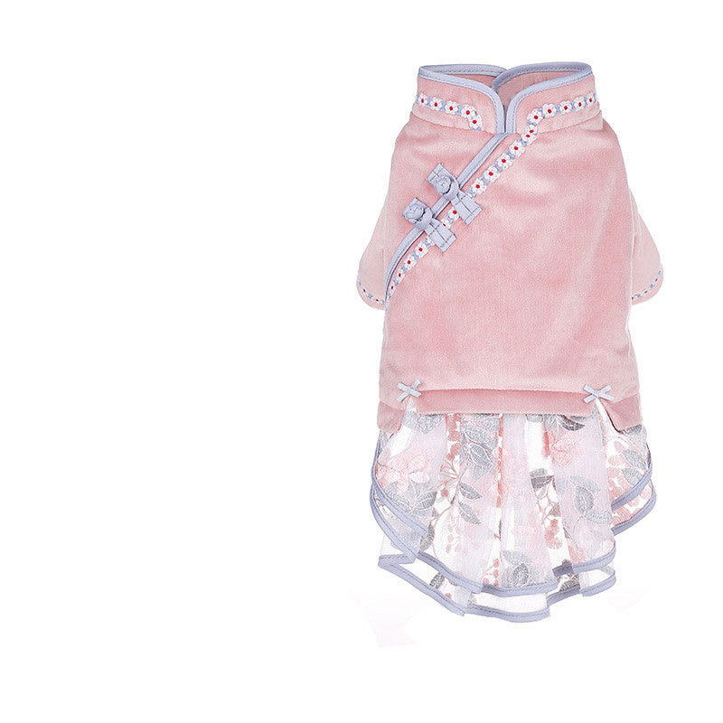 Elegant Chinese-Style Cat Dress – Cute One-Piece Outfit for Cats