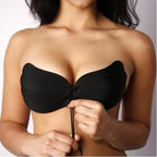 Zelfklevende siliconen strapless push-up bh - onzichtbare rugloze bh met sluiting aan de voorkant
