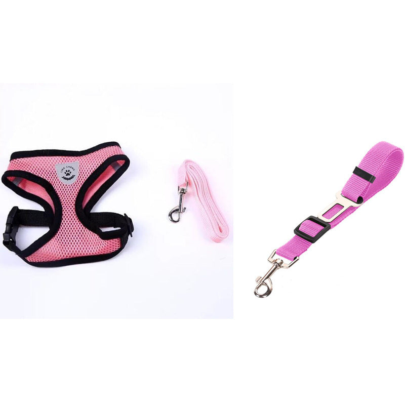 Adjustable Breathable Pet Harness with Leash Set – No Pull Dog Vest for Small, Medium, and Large Dogs