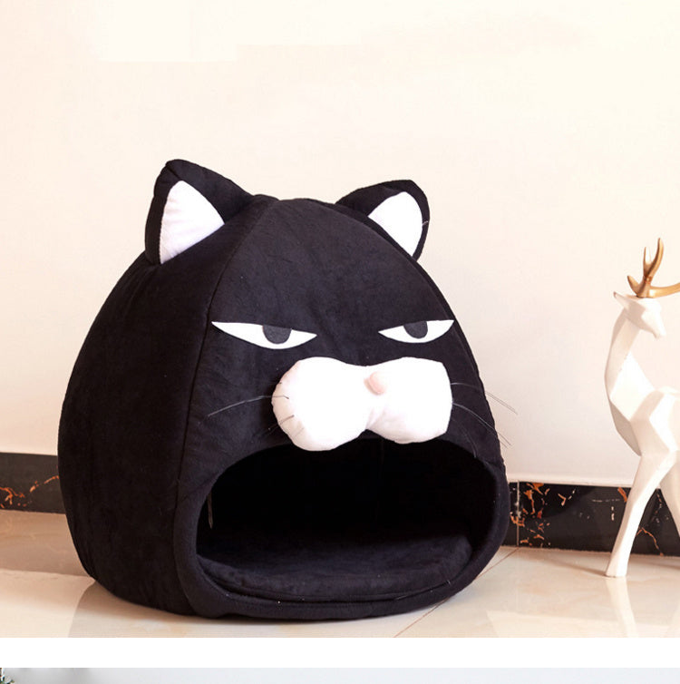 Plush Cat and Dog Bed – Removable, Washable, Breathable Pet House for Small and Medium Animals