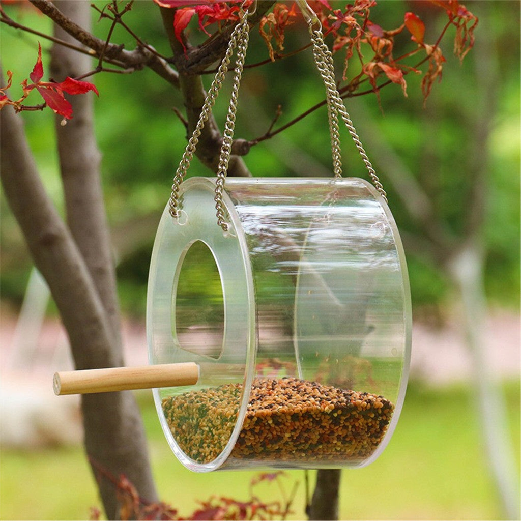 Transparent Acrylic Bird Feeder Food Box