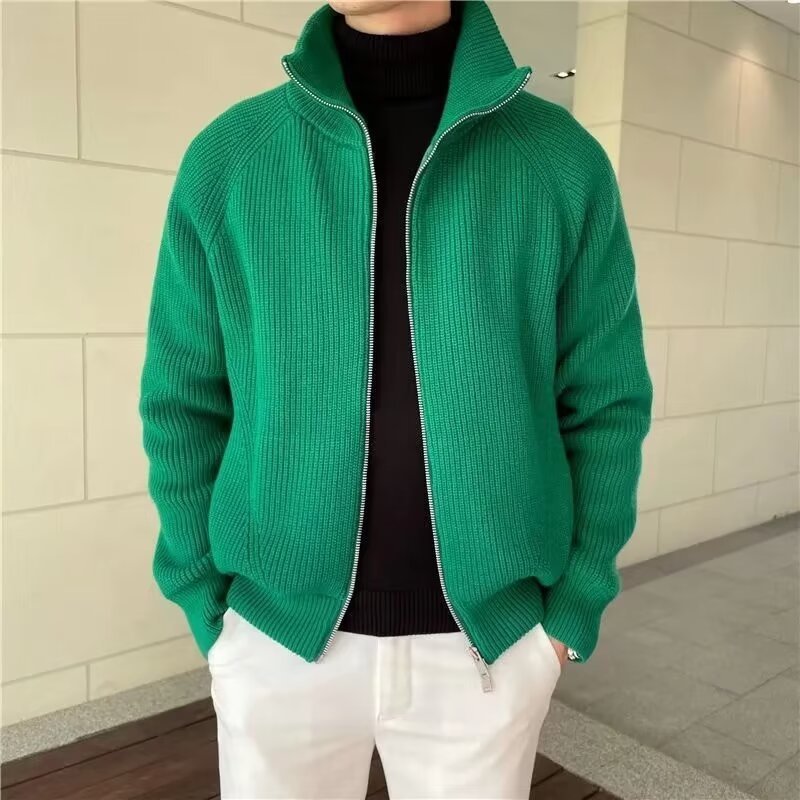 Men’s Winter Rabbit Fur Cardigan – Youth Loose-Fit Modal Sweater | Soft, Warm & Stylish Casual Outerwear for Teens & Adults