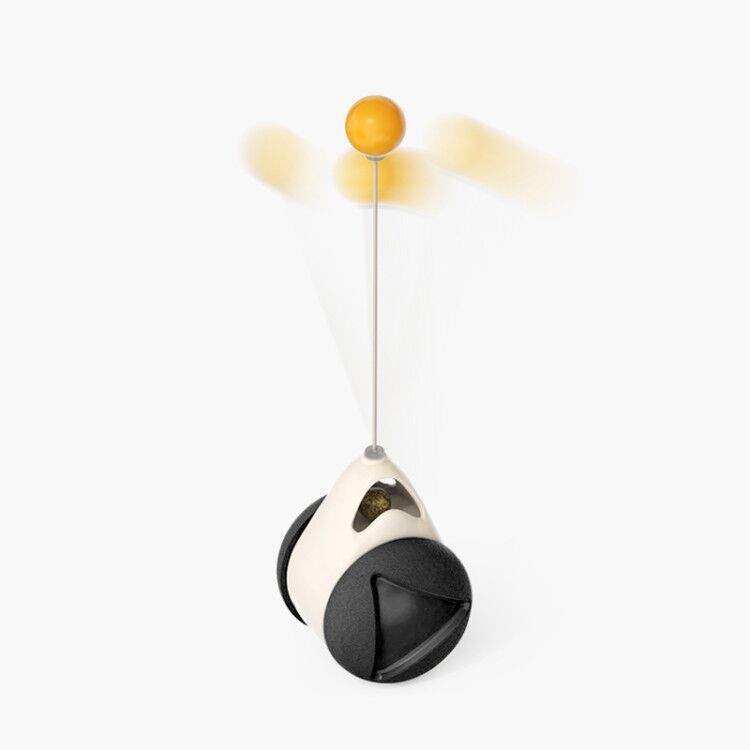 Interactive Cat Toy with Suction Base and Luminous Balls - Catnip Windmill Educational Play for Cats