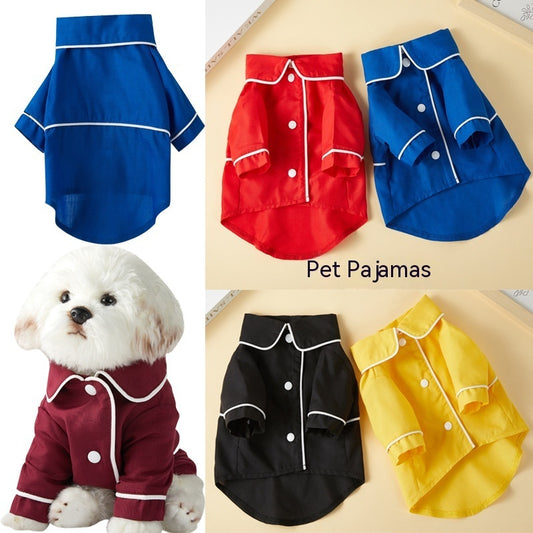 Cozy & Comfy Pet Pajamas for Dogs and Cats – Soft TC Cloth, Available in Red, Black, Yellow, Blue, and Wine Red