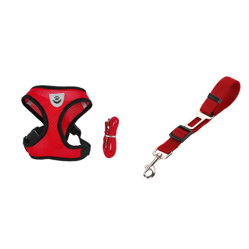Adjustable Breathable Pet Harness with Leash Set – No Pull Dog Vest for Small, Medium, and Large Dogs