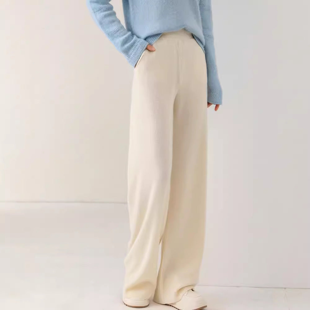 High-Waist Wool Tapered Trousers