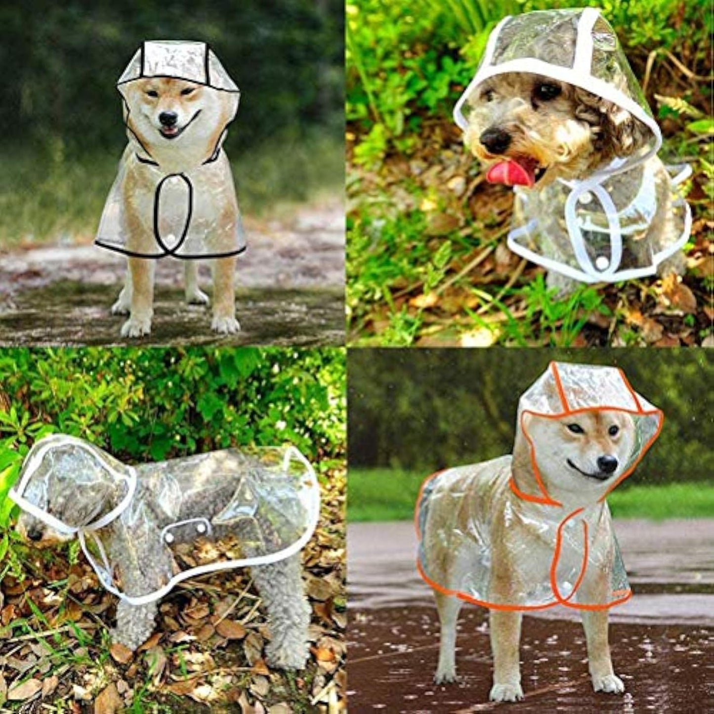 Transparent Dog Raincoat for Small & Medium Pets – Waterproof Hooded EVA Jacket