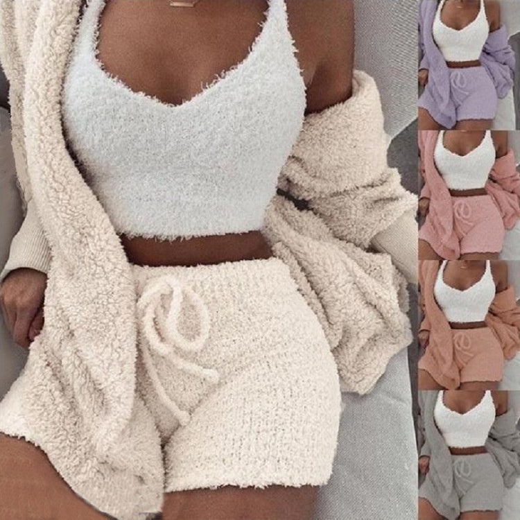 Women’s Velvet Pajama Set – 2-Piece Loungewear Vest & Culotte Pants Sleepwear | Soft, Stylish & Comfortable Homewear Set in Multiple Colors (S–XXXL)