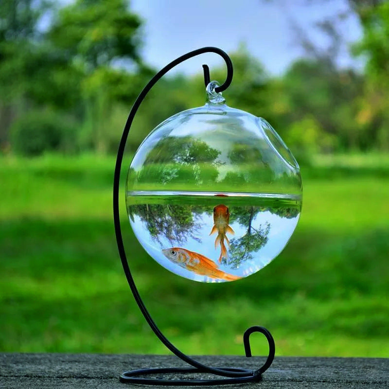 Mini High Borosilicate Glass Fish Tank – Decorative Tabletop Aquarium