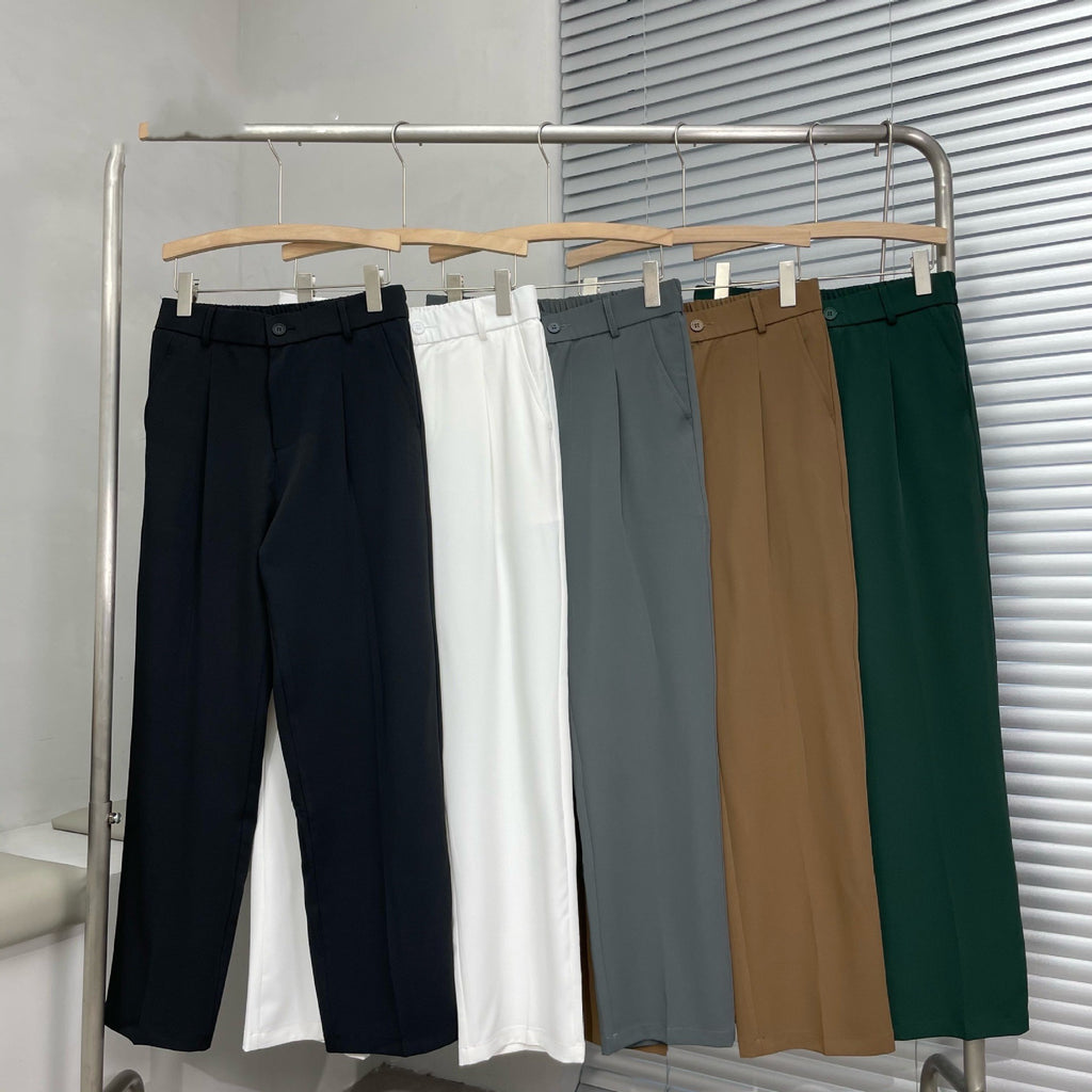Cotton-Blend Casual Leisure Trousers