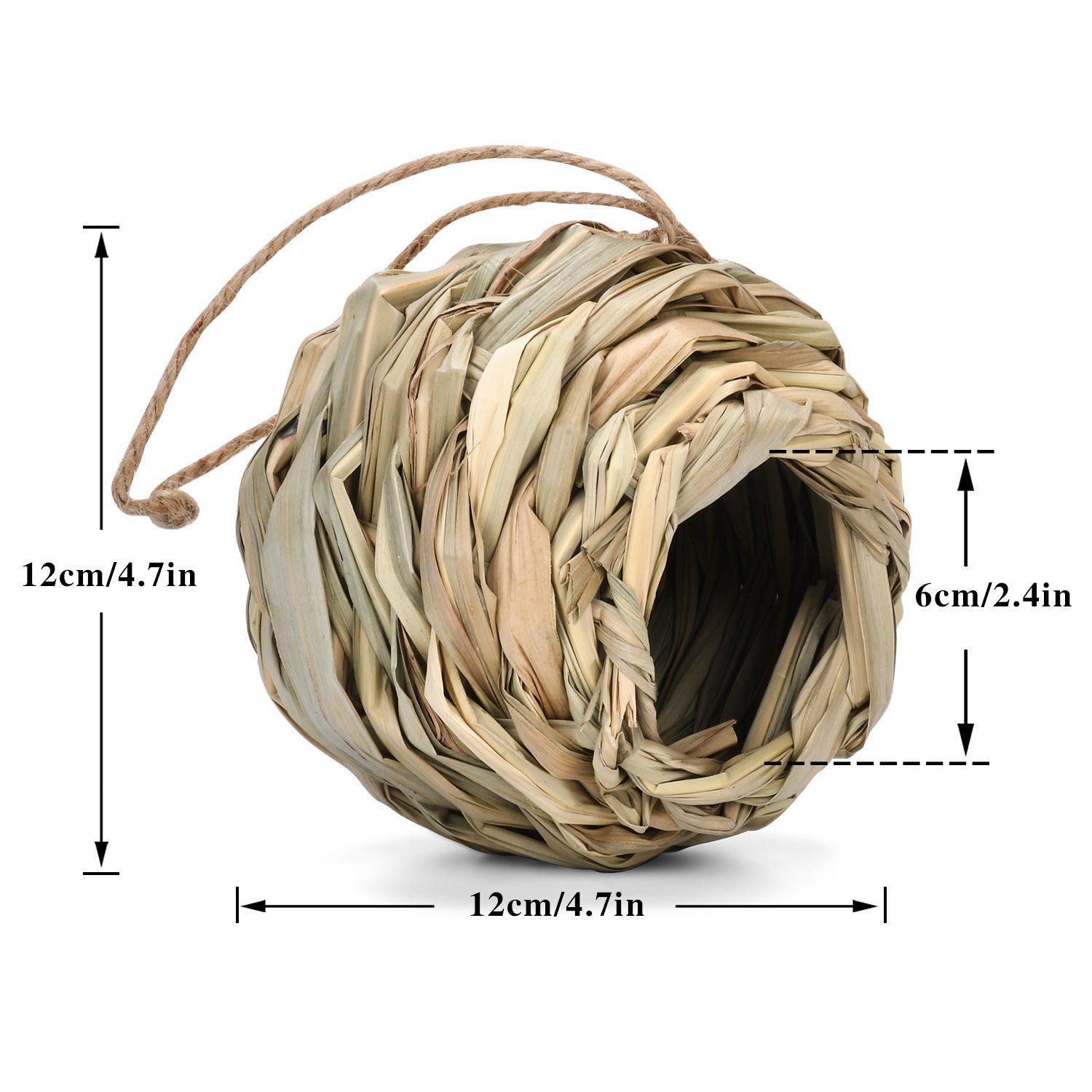 Handcrafted Natural Grass Bird Nest – Cozy Bird House for Small Birds