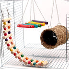Natural Wooden Hanging Swing & Chew Toy for Small Pets