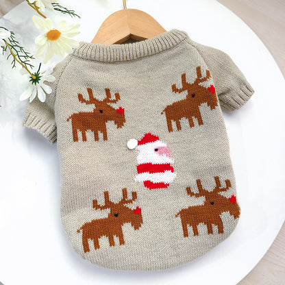 Winter Pet Sweater - Cozy Elk Design | Warm Four-Legged Dog & Cat Sweater for Small & Medium Pets
