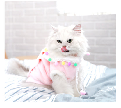 Cute Princess Tassel Cat Clothing – Polyester Dress for Cats