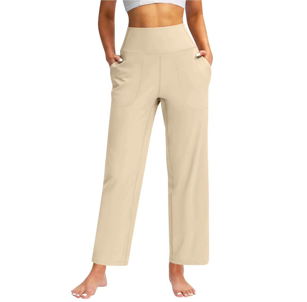 High-Waist Straight-Leg Casual Trousers