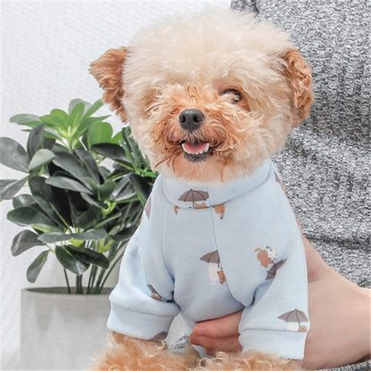 Cute Polyester Pet Hoodie - Soft and Cozy, Available in Pink and Blue