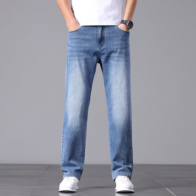 Lightweight Straight-Fit Denim Jeans