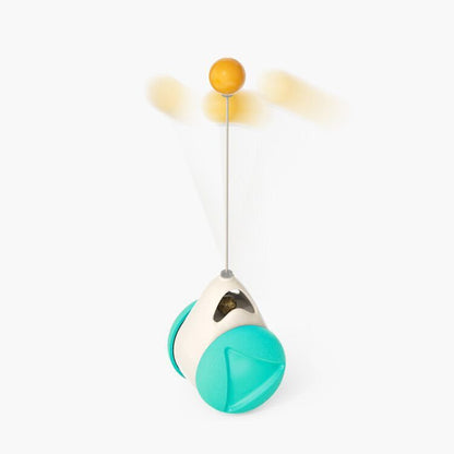Interactive Cat Toy with Suction Base and Luminous Balls - Catnip Windmill Educational Play for Cats