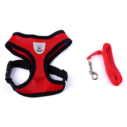 Adjustable Breathable Pet Harness with Leash Set – No Pull Dog Vest for Small, Medium, and Large Dogs